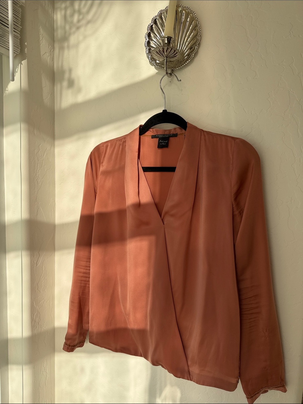 Scotch & Soda Dusty Rose Wrap-Front Blouse size small